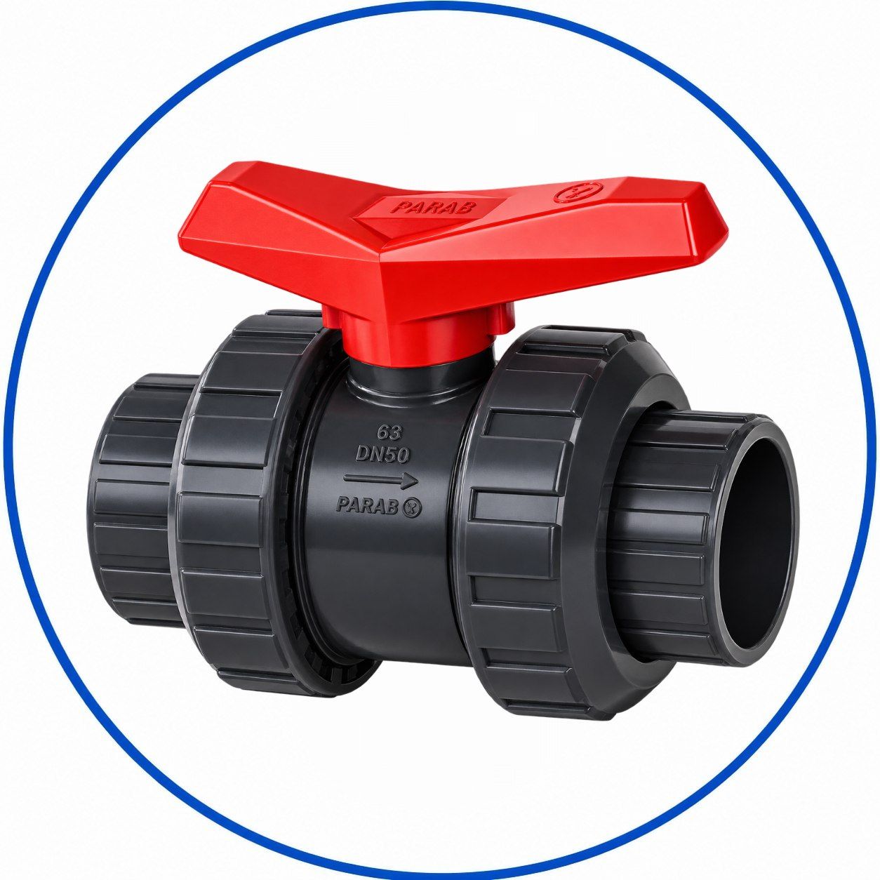 شیر توپی U-PVC مهره ماسوره چسبی ضد اسید شیر توپی U-PVC مهره ماسوره چسبی ضد اسید - تصویر 1